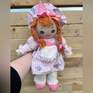 1995 Vintage Sweetie Mine Rag Doll with Rope Yarn Hair
